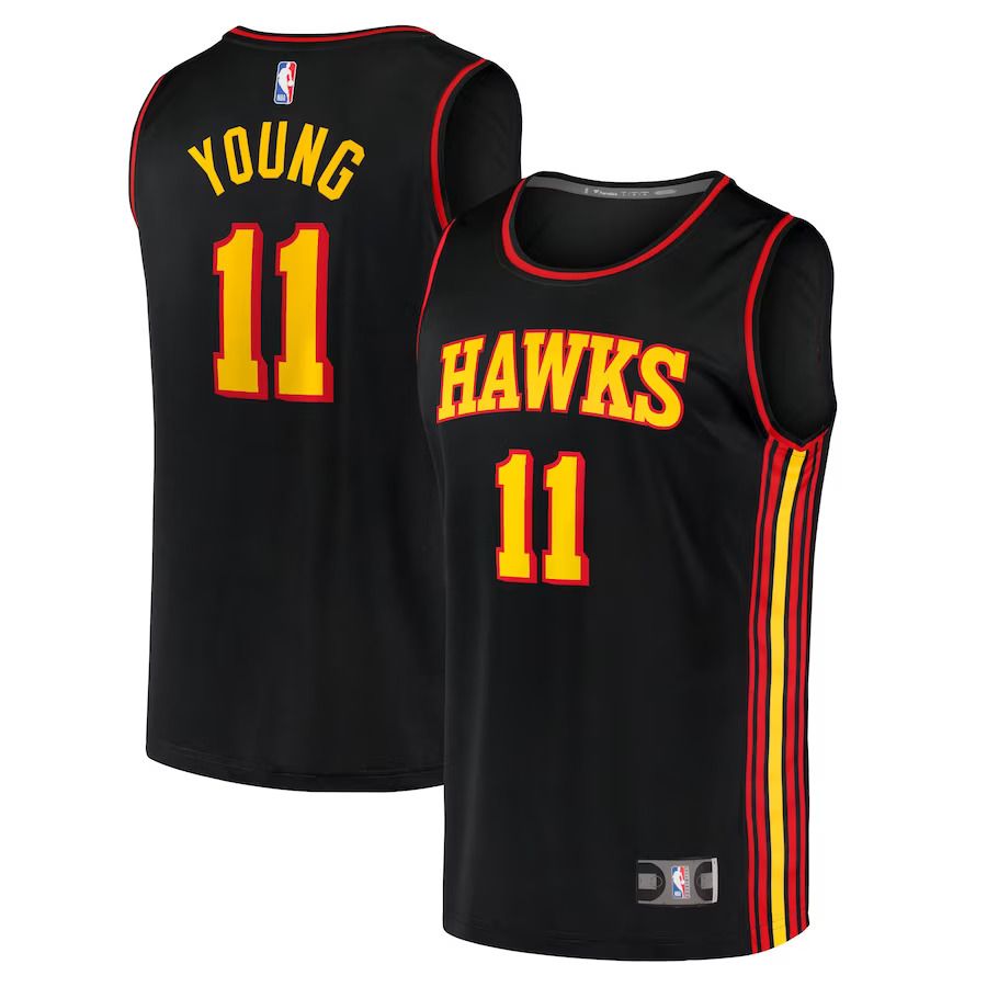 Men Atlanta Hawks #11 Trae Young Fanatics Branded Black Fast Break Replica NBA Jersey->customized nba jersey->Custom Jersey